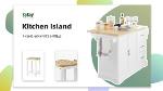 Homcom Rubber Wood Top Kitchen Cupboard Side Cabinet Island Withadjustable Shelf