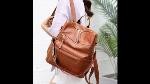 Cowhide Mini Leather Backpack Purse for Women Satchel Shoulder Bags, Brown